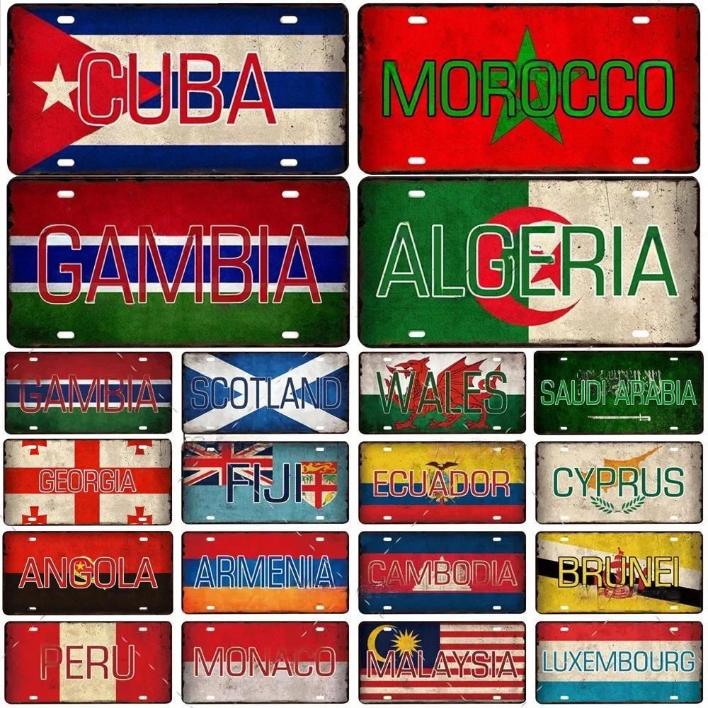 Office Furniture Hon - Placa de Matrícula Vintage con Bandera